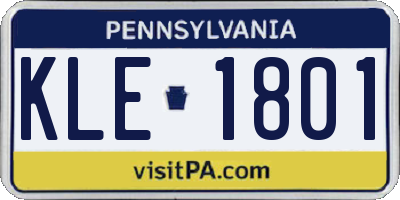 PA license plate KLE1801