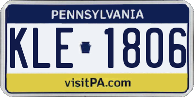 PA license plate KLE1806