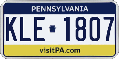 PA license plate KLE1807