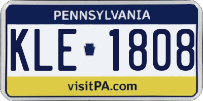 PA license plate KLE1808