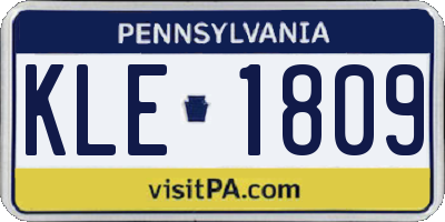 PA license plate KLE1809