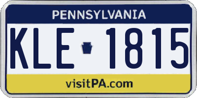 PA license plate KLE1815