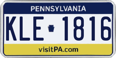 PA license plate KLE1816