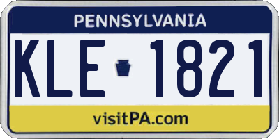 PA license plate KLE1821