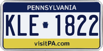 PA license plate KLE1822