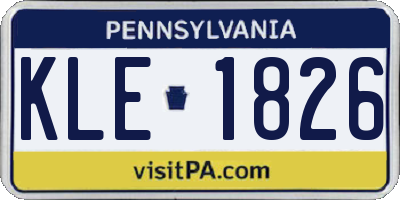 PA license plate KLE1826