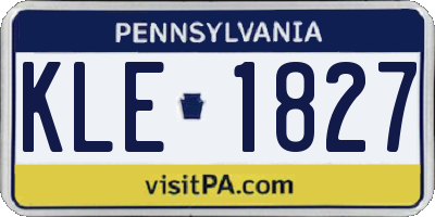 PA license plate KLE1827