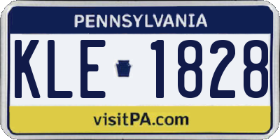 PA license plate KLE1828