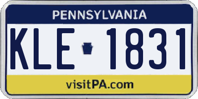 PA license plate KLE1831