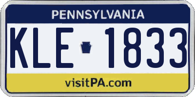 PA license plate KLE1833