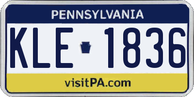 PA license plate KLE1836