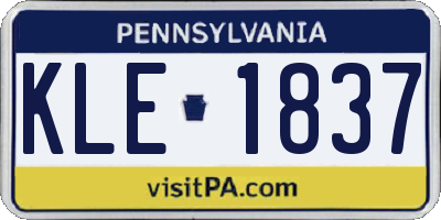 PA license plate KLE1837