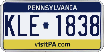 PA license plate KLE1838