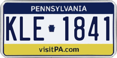 PA license plate KLE1841