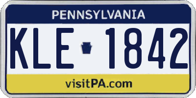 PA license plate KLE1842