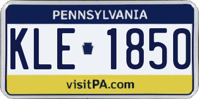 PA license plate KLE1850