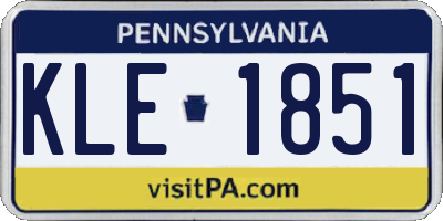 PA license plate KLE1851