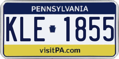 PA license plate KLE1855