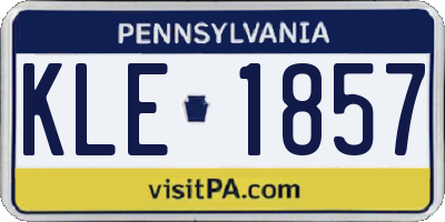 PA license plate KLE1857