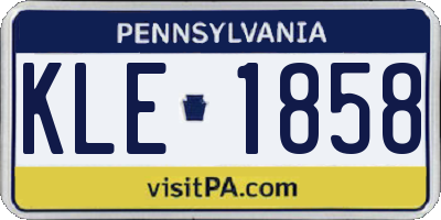 PA license plate KLE1858