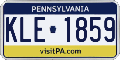 PA license plate KLE1859
