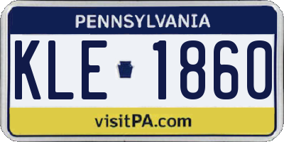 PA license plate KLE1860