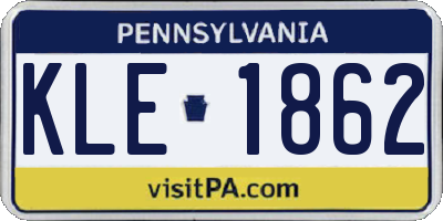 PA license plate KLE1862