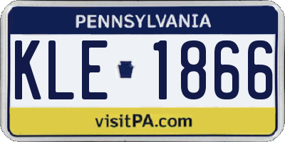 PA license plate KLE1866