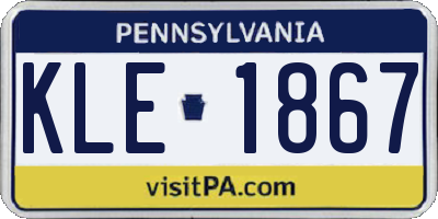 PA license plate KLE1867