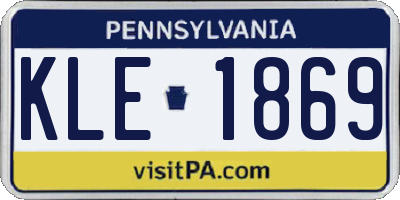 PA license plate KLE1869