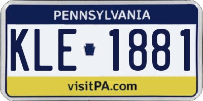 PA license plate KLE1881