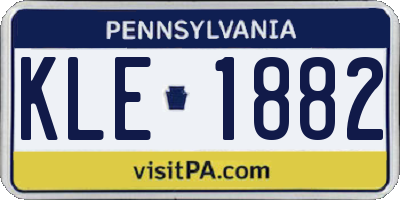 PA license plate KLE1882
