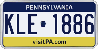 PA license plate KLE1886