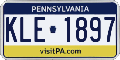 PA license plate KLE1897
