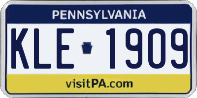 PA license plate KLE1909
