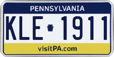 PA license plate KLE1911