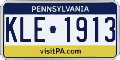 PA license plate KLE1913