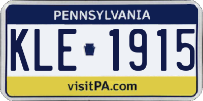PA license plate KLE1915