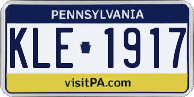 PA license plate KLE1917