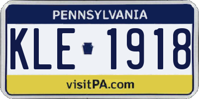 PA license plate KLE1918