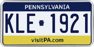 PA license plate KLE1921