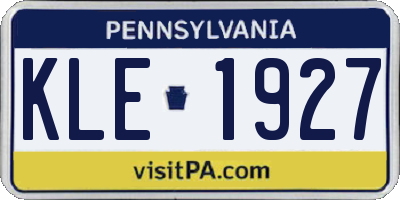 PA license plate KLE1927