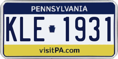 PA license plate KLE1931