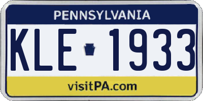PA license plate KLE1933