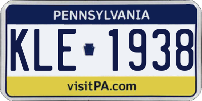 PA license plate KLE1938