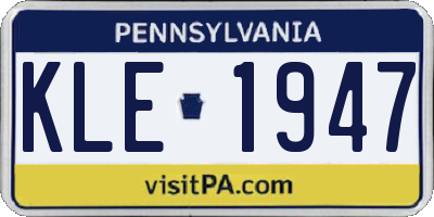 PA license plate KLE1947