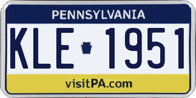 PA license plate KLE1951