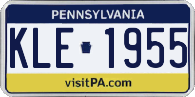PA license plate KLE1955