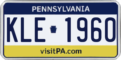 PA license plate KLE1960