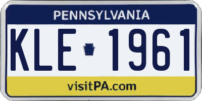 PA license plate KLE1961